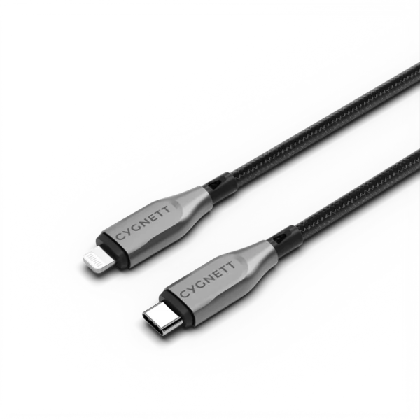 CYGNETT Lightning to USB-C Cable 1M - Black