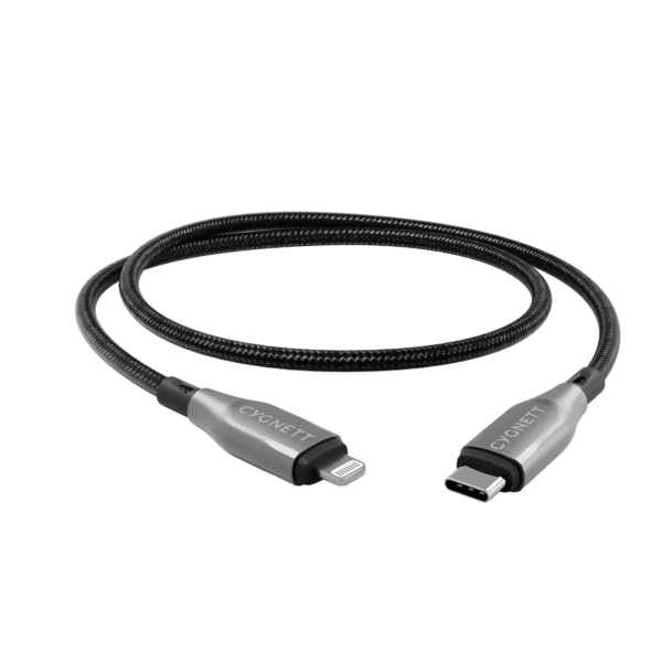 CYGNETT Lightning to USB-C Cable 1M - Black - Image 2