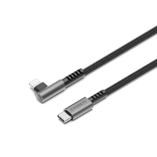 CYGNETT Right Angle Lightning to USB-C Cable - 1M