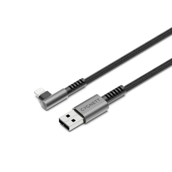 CYGNETT Right Angle Lightning to USB-A Cable - 1M